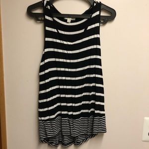 Black and White Striped Tank Top